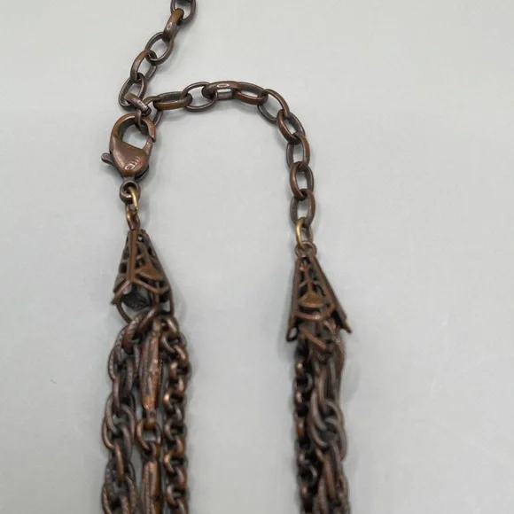 1928 Vintage Inspired Elegant Bronze Necklace with Amber Accents Stunning 1928 - Picture 5 of 5